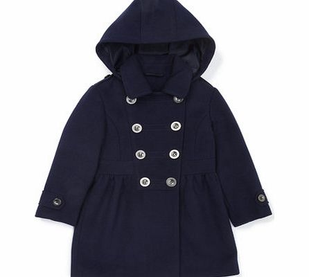 Bhs Girls Navy Double Breasted Coat, navy 9266820249