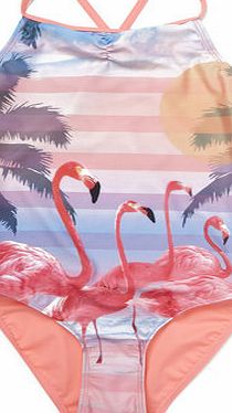 Bhs Girls Pale Pink Flamingo Swimsuit, pale pink