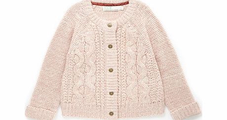 Girls Pink Cable Knit Cardigan, pink 9265960528