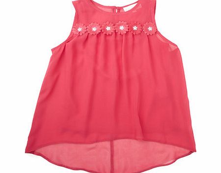 Bhs Girls Pink Chiffon Top, bright pink 1064812407