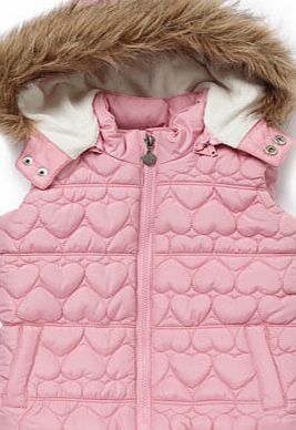 Bhs Girls Pink Heart Quilted Gilet, pink 9255940528