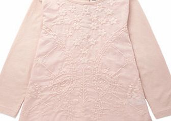 Bhs Girls Pink Jersey Embroidered Top, pink 9268240528