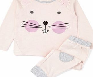 Bhs Girls Pink Mouse Pyjamas, pale pink 8890413511