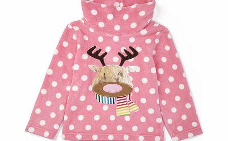 Bhs Girls Pink Reindeer Snuggle Top, cream 8885980005