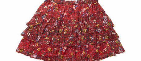 Bhs Girls Red Floral Rara Skirt, red 1061703874