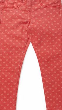 Bhs Girls Red Heart Print Jeggings, red 9268563874
