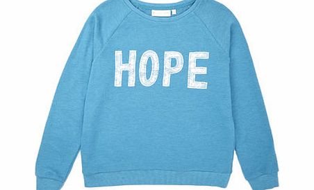 Bhs Girls Teal Hope Lace Sweatshirt, teal 1065503201