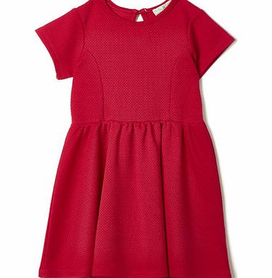 Bhs Girls Textured Jersey Dress in Red, red 9270593874