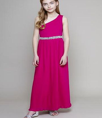 Bhs Girls Ultra Violet One Shoulder Maxi Dress,