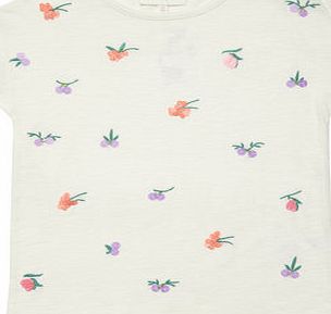 Bhs Girls White Sequin Fruit Top, white 1070180306