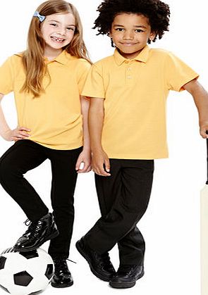 Bhs Girls Yellow Unisex 3 Pack School Polo Shirts,