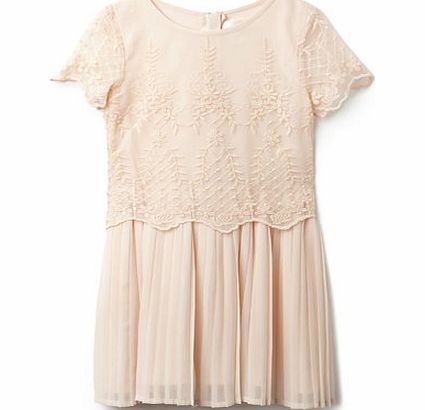 Girls Younger Girls Pale Pink Pleat Drop Waist