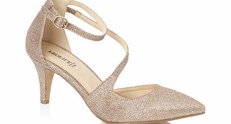Bhs Gold Asymmetric Ankle Point Court Shoe, gold