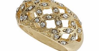 Bhs Gold Lattice Domed Ring, crystal 12177070240