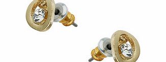 Bhs Gold Oval Rhinestone Stud Earrings, crystal