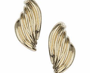 Bhs Gold Ridged Stud Earrings, gold 12178826982