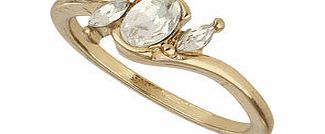 Bhs Gold Tri Stone Twist Ring, crystal 12178970240