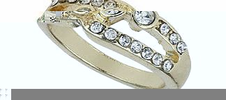 Bhs Gold Triple Rhinestone Ring, crystal 12177440240