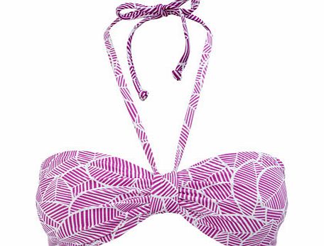 Bhs Great Value Leaf Print Bandeau Bikini Top,