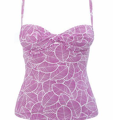 Great Value Leaf Print Tankini, purple multi