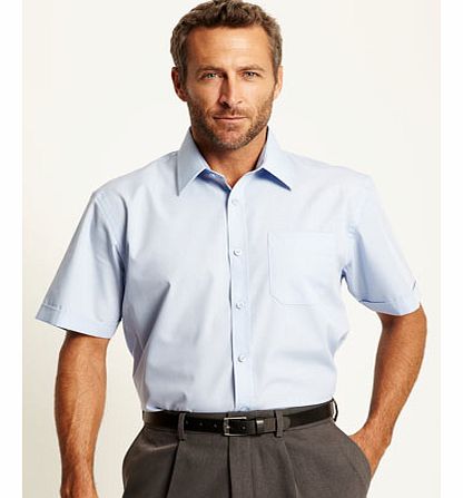 Bhs Great Value Short Sleeve Blue Shirt, Blue