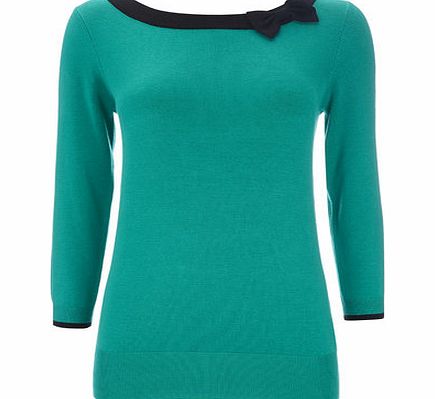Bhs Green Bow Neck Jumper, green 12035149533