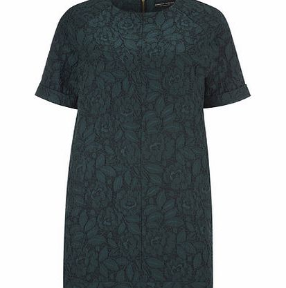 Bhs Green Jacqaurd Shift Dress, green 19127429533