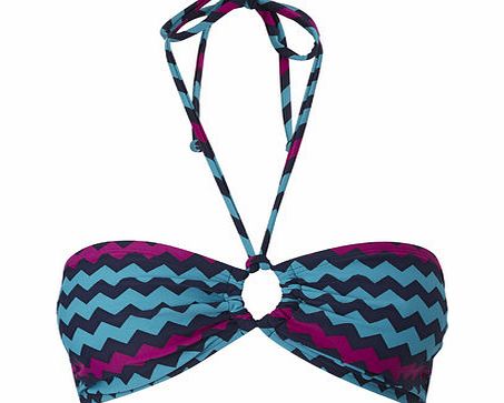 Bhs Green Multi Great Value Chevron Bandeau Bikini
