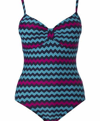 Bhs Green Multi Great Value Chevron Print Swimsuit,