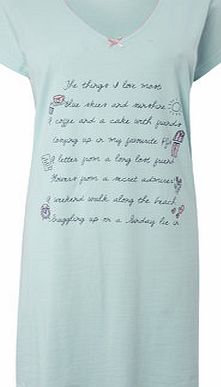 Bhs Green Multi Poem Sleep T, green multi 733782557