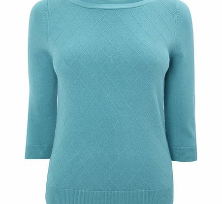 Bhs Green Petite Diamond Detail Jumper, green