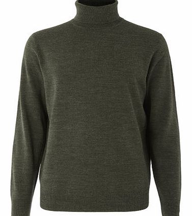 Green Supersoft Roll Neck Jumper, Green