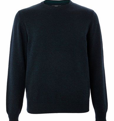 Bhs Green Twist Cotton Crew Neck, Green BR53B04FGRN