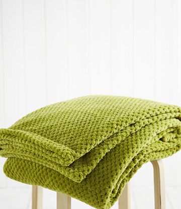Bhs Green Waffle Fleece Throw, bright green 1861772861