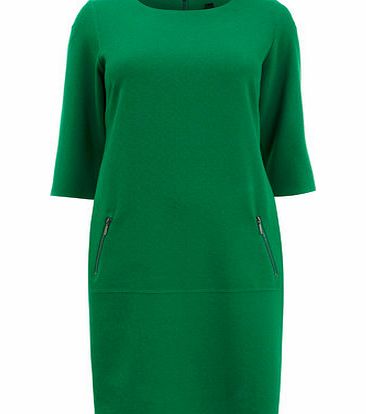 Bhs Green Zip Pocket Shift Dress, green 12613499533