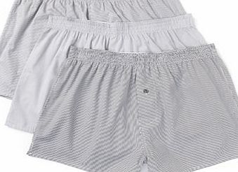 Bhs Grey 3 Pack Finestripe Woven Boxers, Grey
