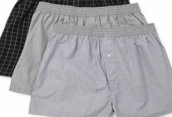 Bhs Grey 3 Pack Woven Boxers, Grey BR60W02EGRY