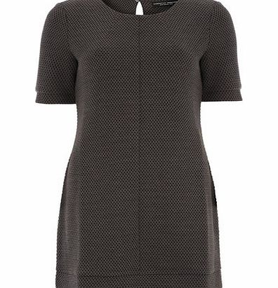 Bhs Grey and Black Basket Weave Tunic, grey