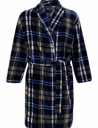 Grey And Blue Checked Gown, Blue BR62G05EBLU