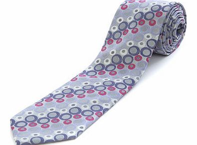 Bhs Grey and Pink Circle Woven Tie, Grey BR66D21EGRY