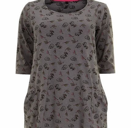 Bhs Grey Animal Pocket Tunic, grey 12611750870