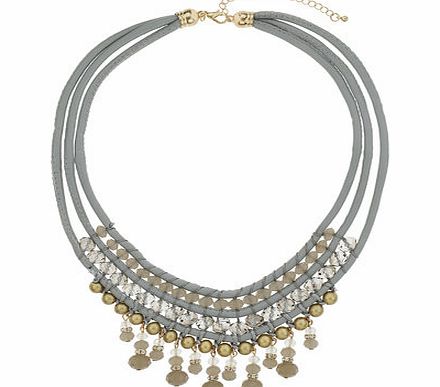 Bhs Grey Bead Drop Collar Necklace, grey 12176620870