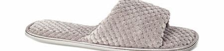 Bhs Grey Bobble Textile One Band Slippers, grey
