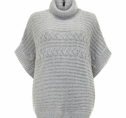 Bhs Grey Cable Detail Poncho, grey 12611840870