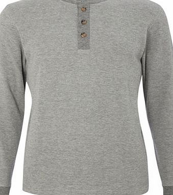 Bhs Grey Contrast Waffle Texture Top, Grey BR54W10FGRY