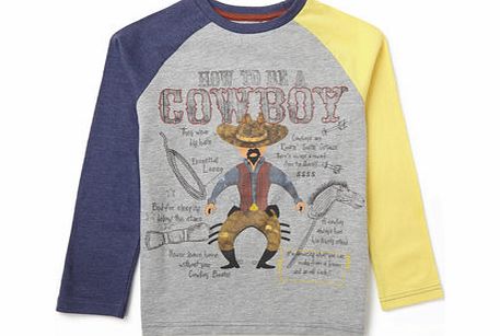 Bhs Grey Cowboy Long Sleeved Top, cream 1618510005