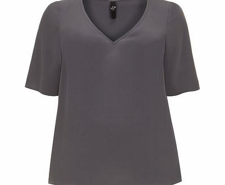 Bhs Grey Crepe Swing Top, grey 12610290870