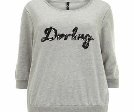 Bhs Grey Darling Embellished Sweatshirt, grey