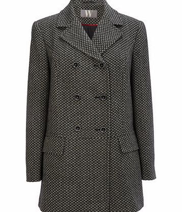 Bhs Grey Double Breasted Dropwaist Coat, grey