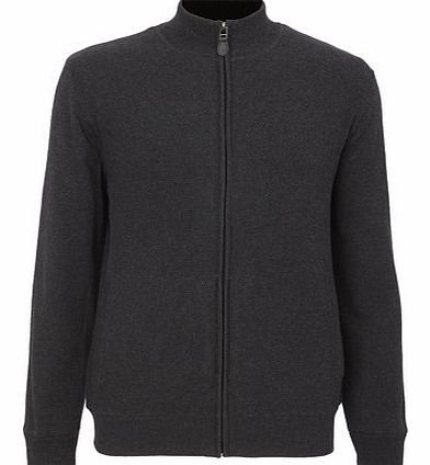 Bhs Grey Fleece Lined Zip Through Cardigan, Grey
